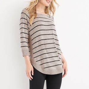 Maurices Haven Striped Boat Neck Fleece Sweatshirt Large